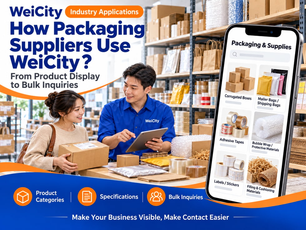 How Packaging Material and Packing Supply Merchants Can Use WeiCity: From Specification Showcase to Customer Purchasing