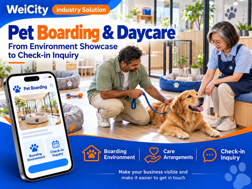82 How Can Pet Boarding and Daycare Merchants Use WeiCity? From Environment Display to Admission Inquiries