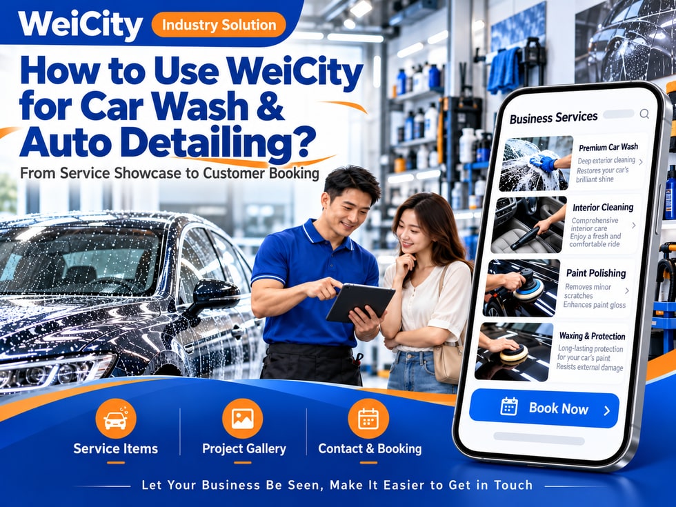 How Car Wash and Auto Detailing Merchants Can Use WeiCity: From Service Showcase to Customer Bookings