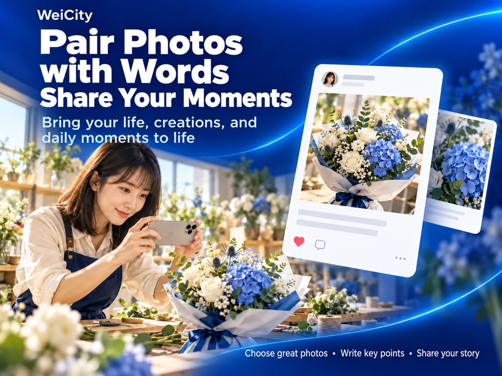 2 How do I post image-and-text updates on WeiCity? Share recent life with words and photos