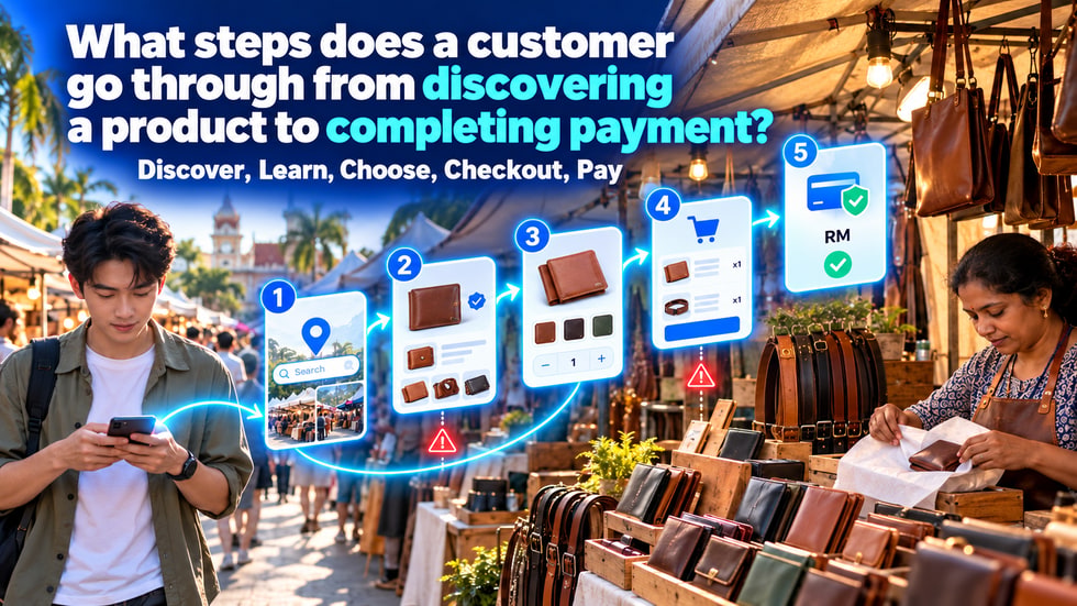 23 🧭 What steps does a customer go through from discovering a product to completing payment?