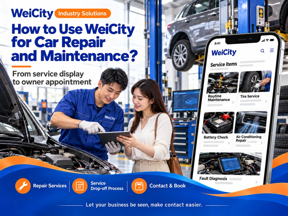 56 How Auto Repair and Maintenance Merchants Can Use WeiCity: From Service Showcase to Vehicle Owner Bookings