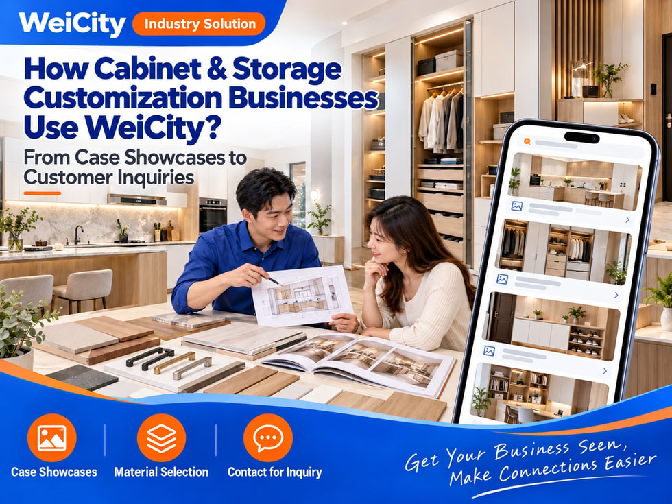 How Cabinet and Custom Storage Merchants Can Use WeiCity: From Case Showcase to Price Inquiries