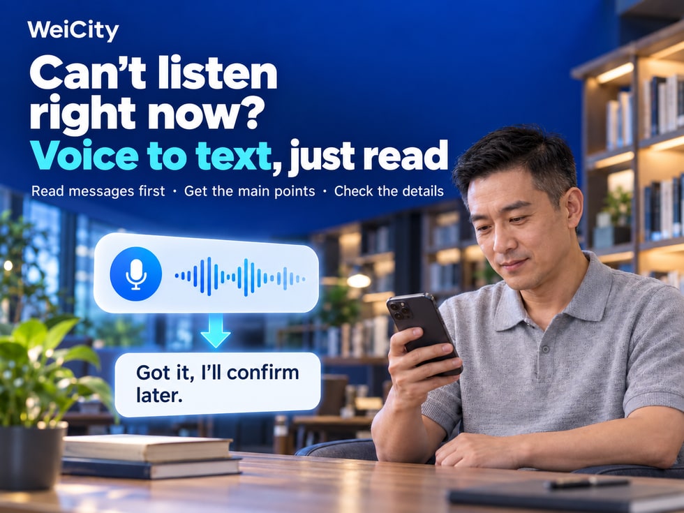6 WeiCity Voice-to-Text: Understand Messages Even When You Can't Listen to Them