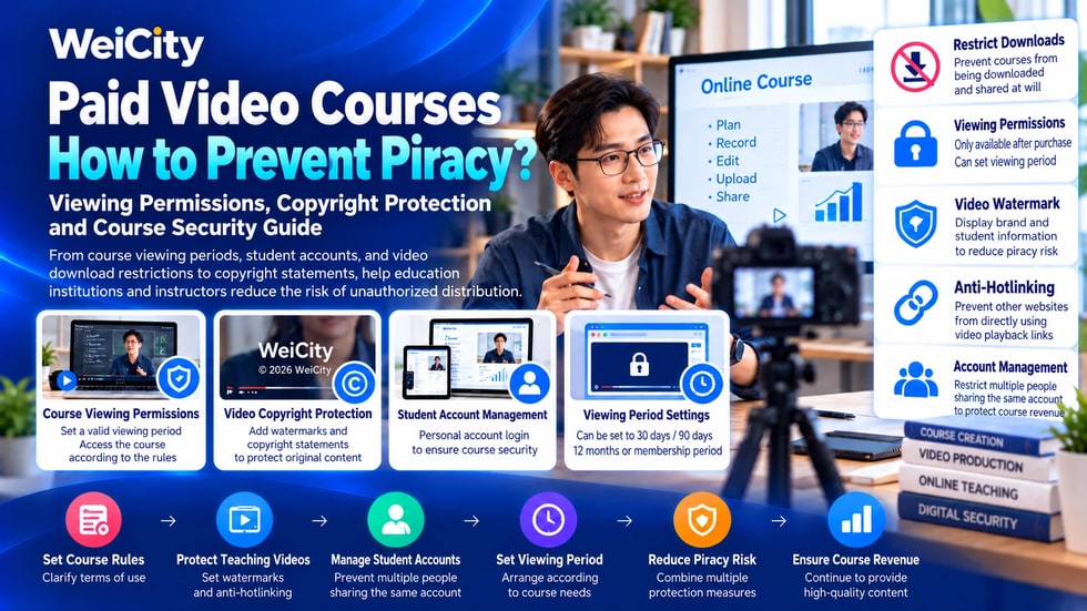 9 How to Prevent Piracy of Paid Video Courses? A Guide to Viewing Permissions, Copyright Protection and Course Security