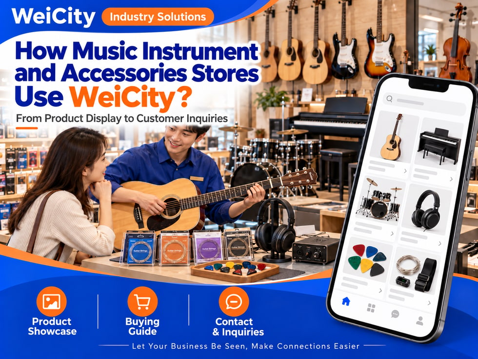 How Musical Instrument and Music Supply Merchants Can Use WeiCity: From Product Showcase to Customer Inquiries