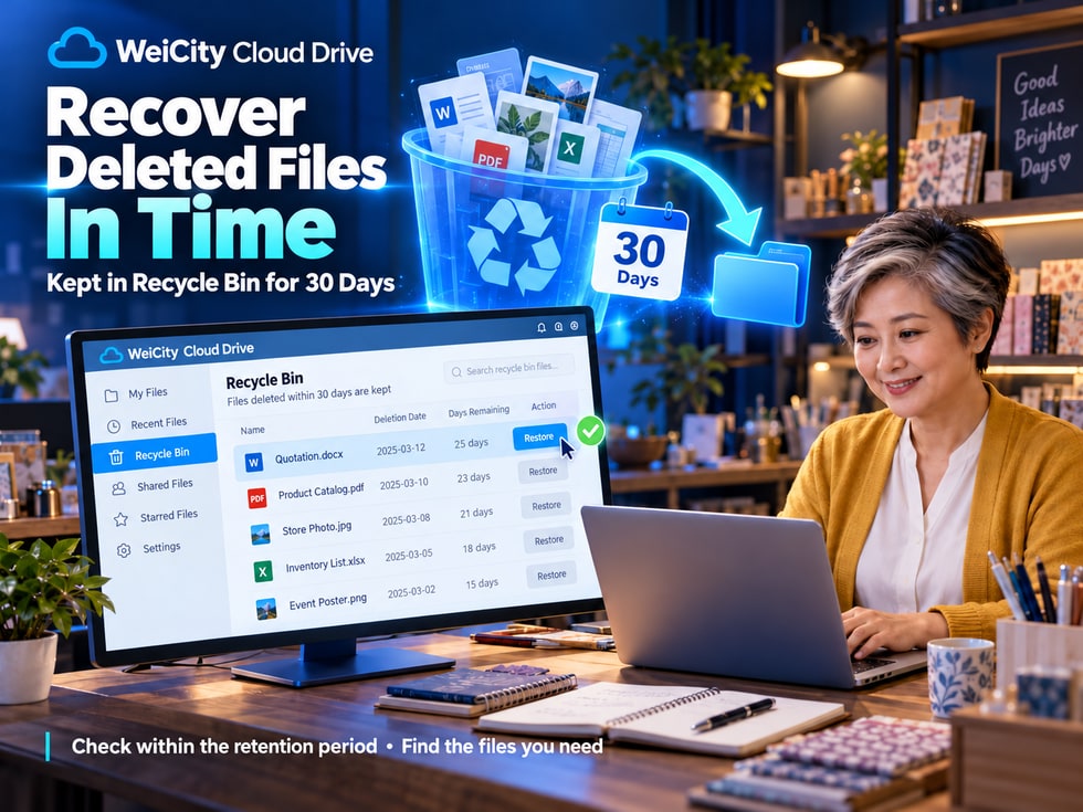 12 How to Recover Accidentally Deleted Cloud Drive Files? 30-Day Recycle Bin Guide | WeiCity Cloud Drive